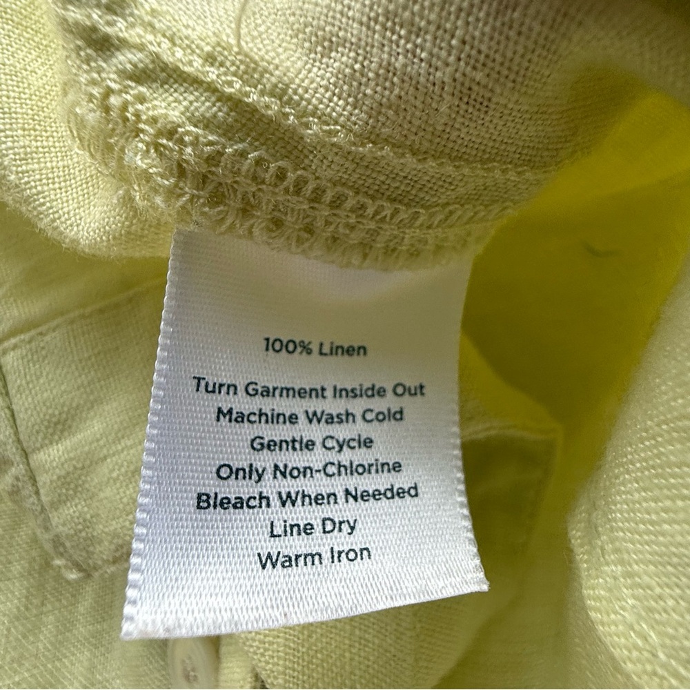 Talbots Soft Yellow Irish 100 % Linen Top sized 8 - Picture 4 of 6
